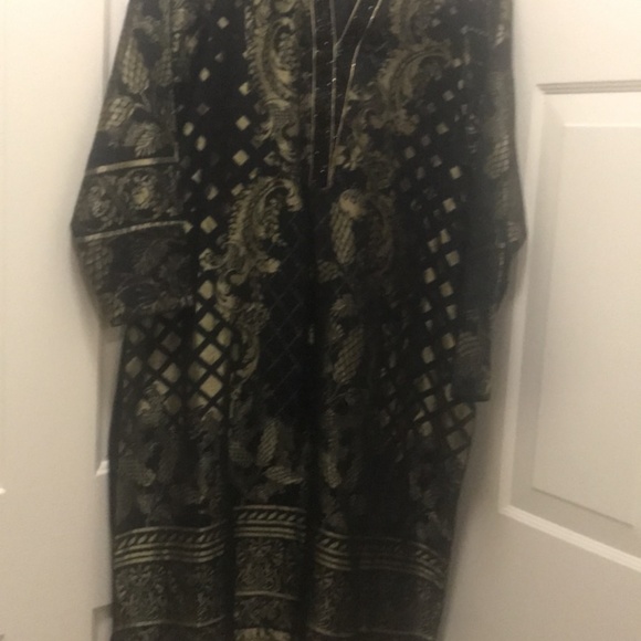 Black lawn Banarsi kurta - Picture 4 of 4